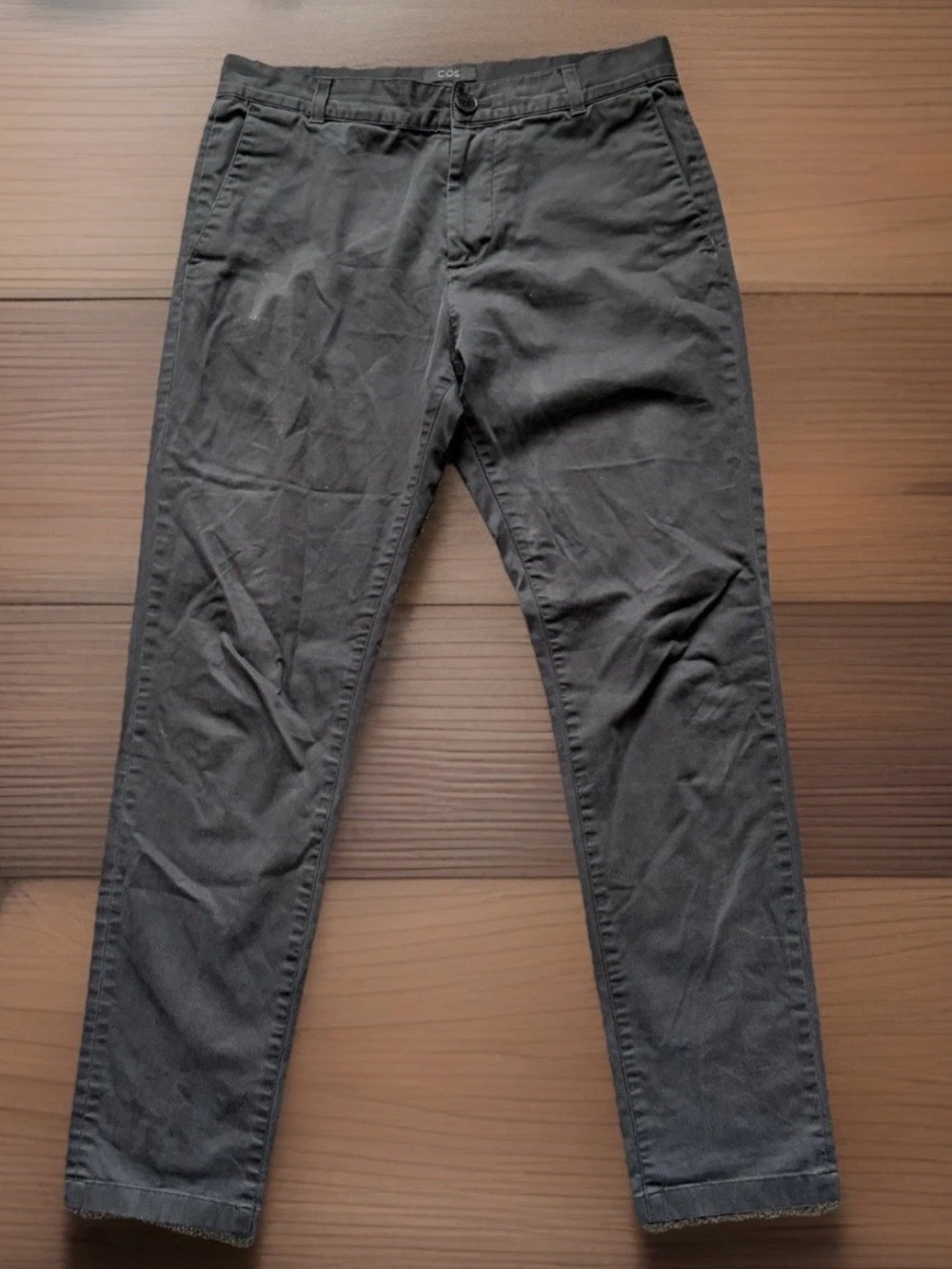 COS Pants Womens Size 30 Black Slim Fit Chino Flat Front Cotton Blend Bus Casual